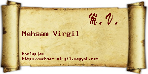 Mehsam Virgil névjegykártya